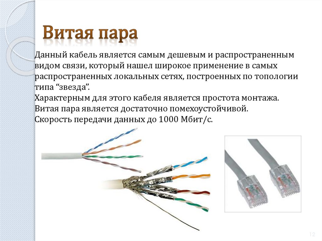 Витая пара и коаксиальный кабель оптоволоконный кабель это покажите ответ в виде рисунка