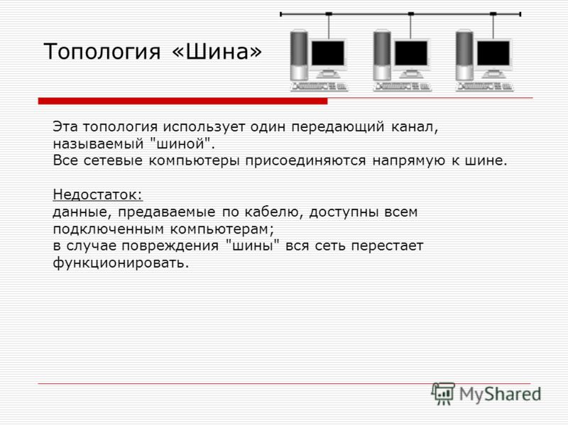 Характеристика топологии шина рисунок достоинства недостатки